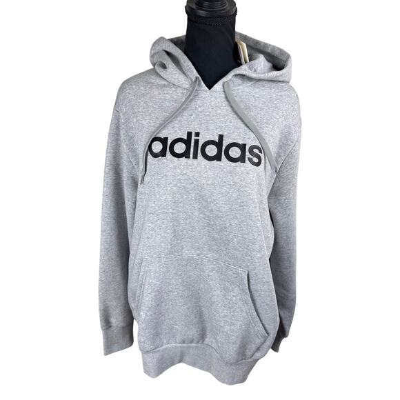 adidas Women's Essentials Logo Hoodie NWT GRAY PLUS SIZE 1X - Picture 2 of 7